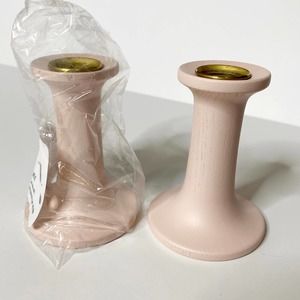 Nordstrom Candlestick Holder Wood Blush Pink 3.5"